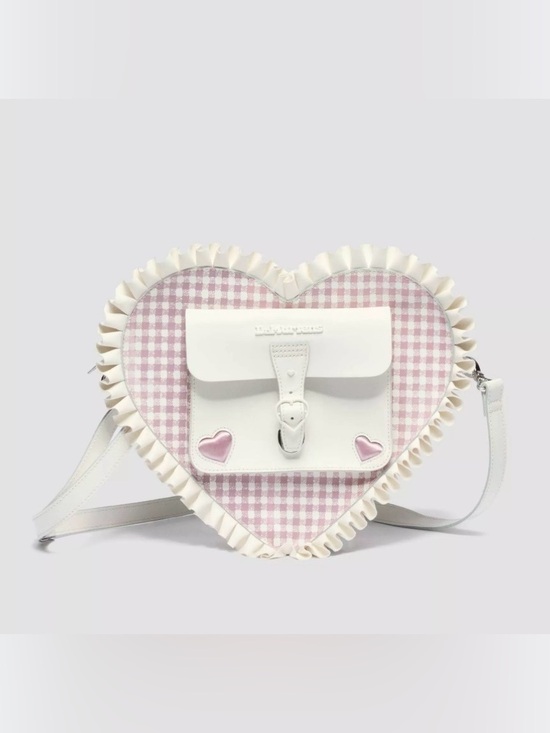 Dr. Martens Handbags - Dr. Martens FRILLED GINGHAM LEATHER HEART BACKPACK